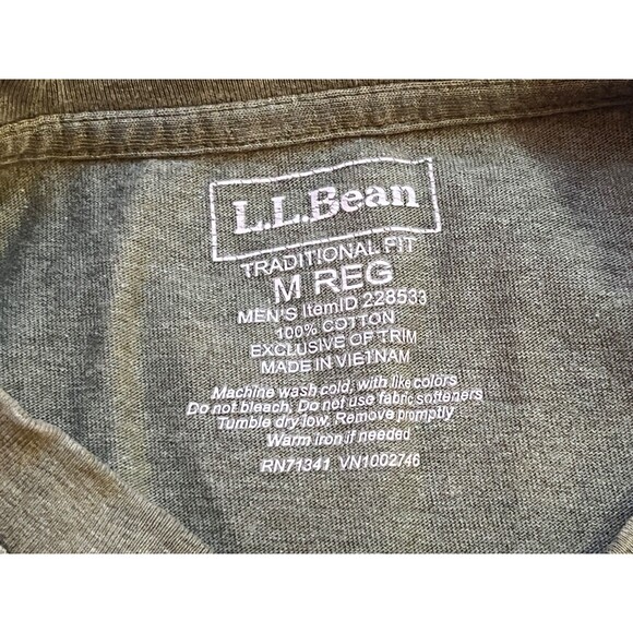 L.L. BEAN Men's Long Sleeve Button Down Polo Shirt Green Medium - Picture 4 of 5